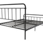 Wallace Spindle Metal Bed with Elegant Curves and Slats - Black - Full