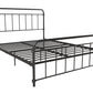 Wallace Spindle Metal Bed with Elegant Curves and Slats - Black - Queen