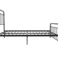 Wallace Spindle Metal Bed with Elegant Curves and Slats - Black - Queen