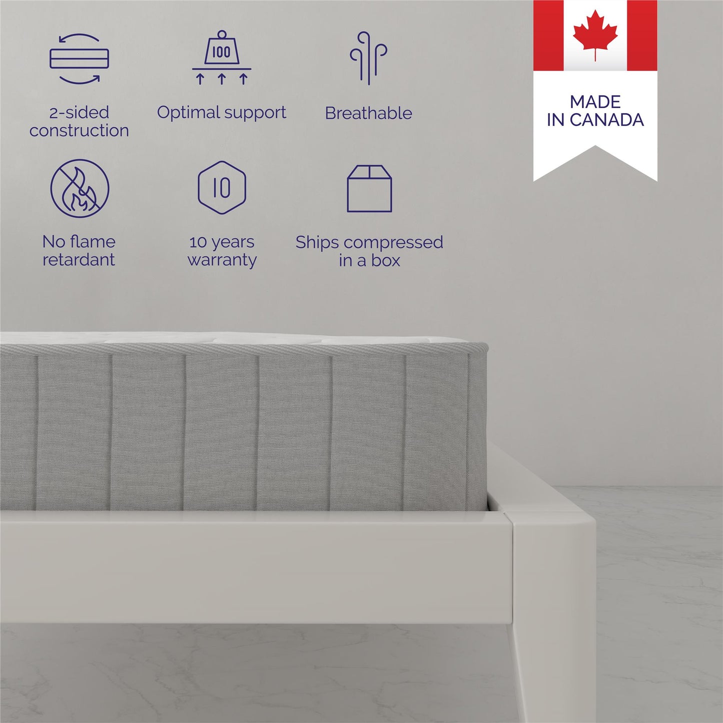 Signature Sleep Tranquility 6” Bonnell Coil Mattress, Twin - White - Twin