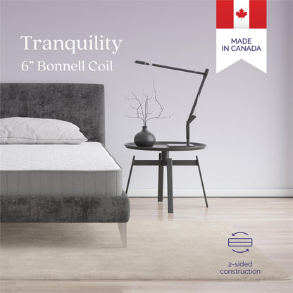 Signature Sleep Tranquility 6” Bonnell Coil Mattress, Twin - White - Twin