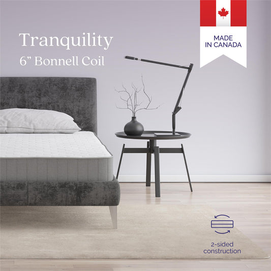 Signature Sleep Tranquility 6” Bonnell Coil Mattress, Twin - White - Twin