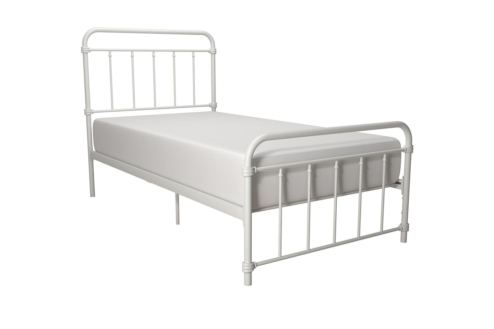Wallace Spindle Metal Bed with Elegant Curves and Slats - Black - Queen