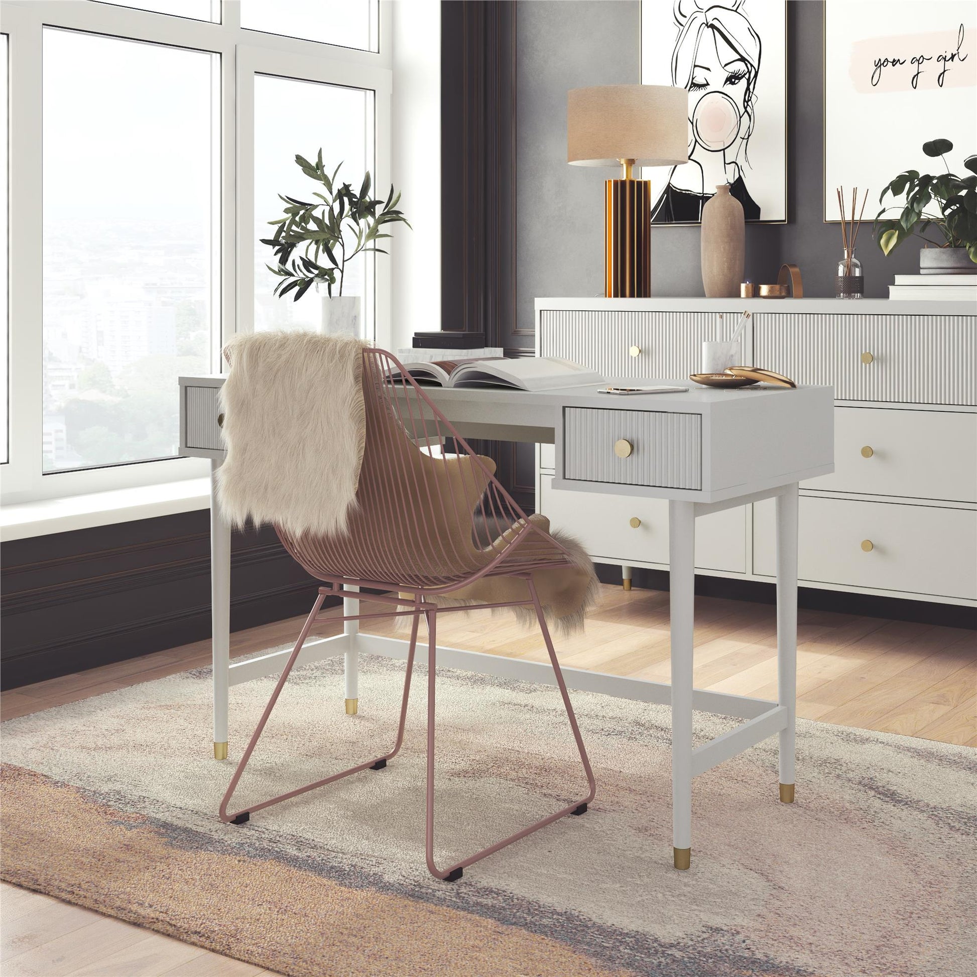 Elizabeth Desk, Dove Gray - Dove Gray