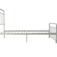 Wallace Spindle Metal Bed with Elegant Curves and Slats - White - Twin