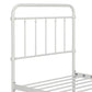 Wallace Spindle Metal Bed with Elegant Curves and Slats - White - Twin
