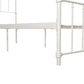 Wallace Spindle Metal Bed with Elegant Curves and Slats - White - Twin