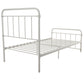 Wallace Spindle Metal Bed with Elegant Curves and Slats - White - Twin