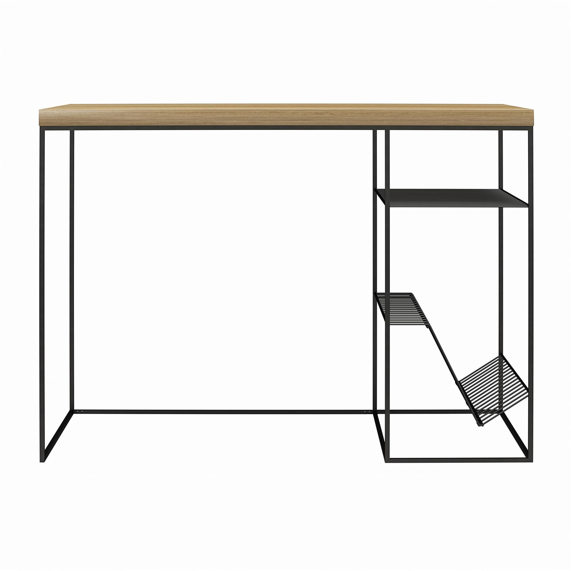 Neely Desk Mixed Media with Flat and Angled Shelves - Natural