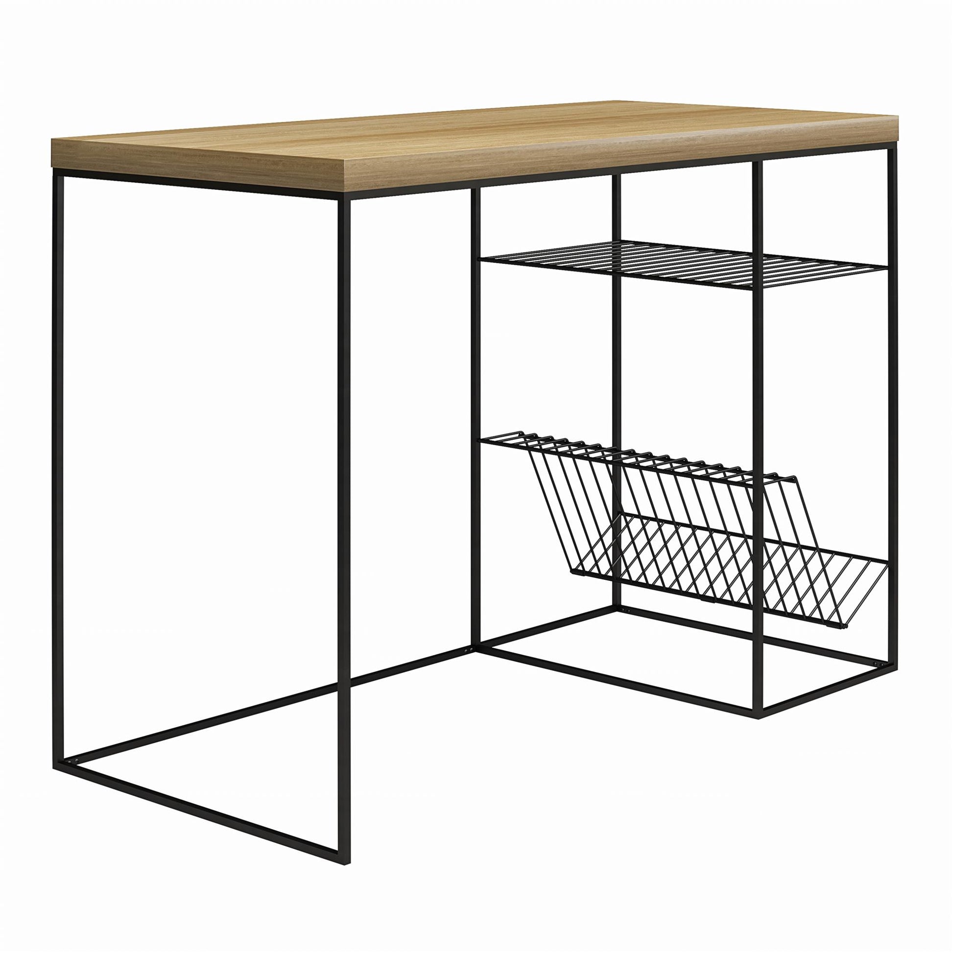 Neely Desk Mixed Media with Flat and Angled Shelves - Natural