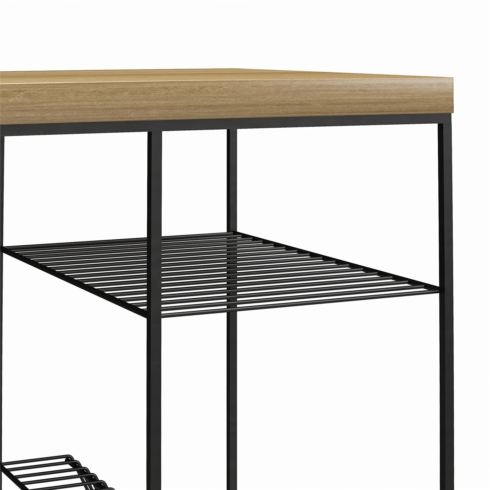 Neely Desk Mixed Media with Flat and Angled Shelves - Natural