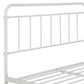 Wallace Spindle Metal Bed with Elegant Curves and Slats - White - Full