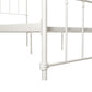 Wallace Spindle Metal Bed with Elegant Curves and Slats - White - Full