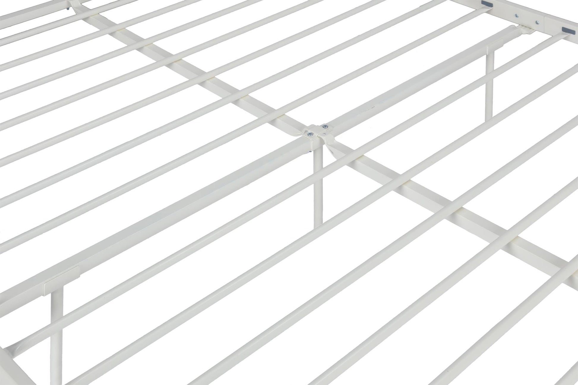 Wallace Spindle Metal Bed with Elegant Curves and Slats - White - Full