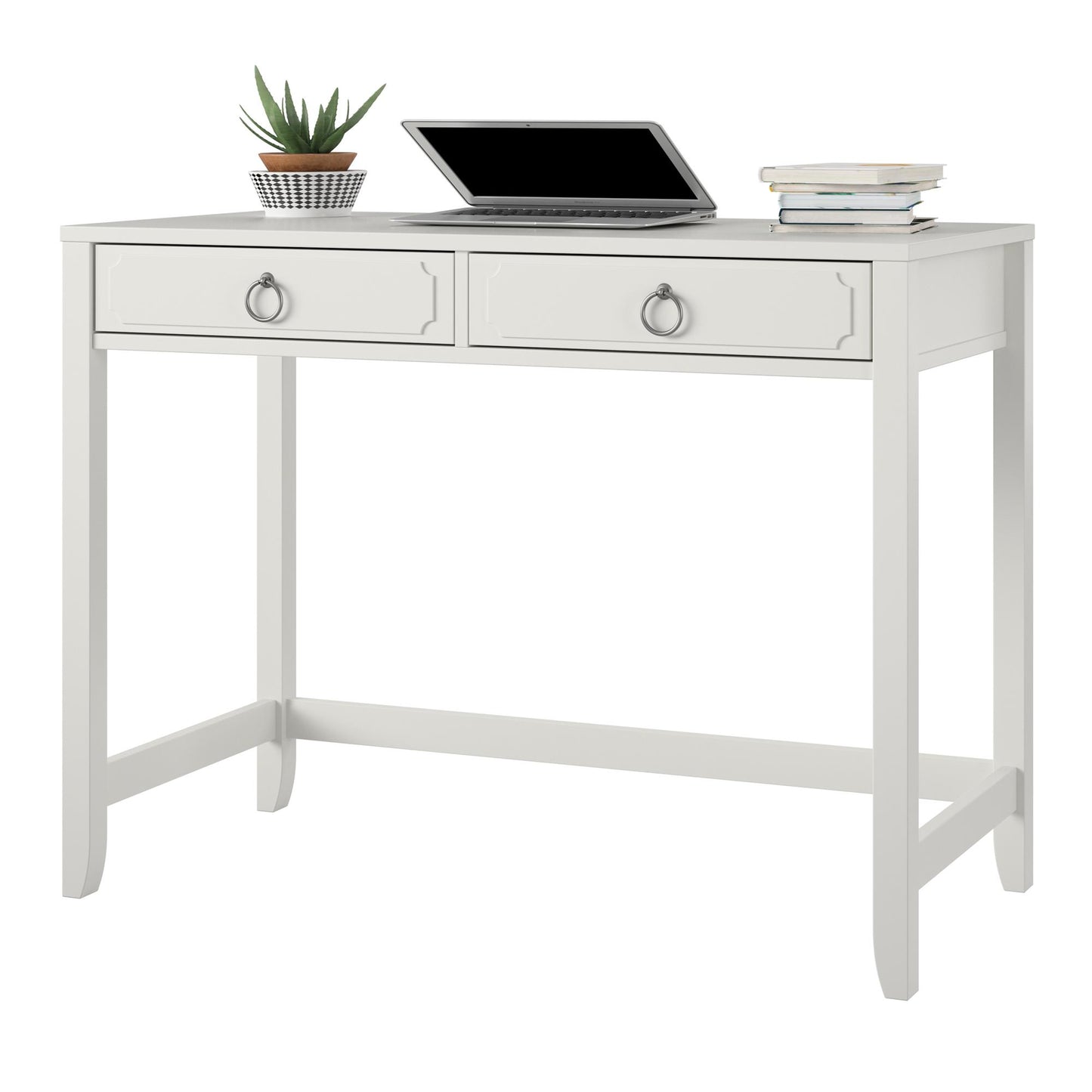 Her Majesty 2 Drawer Writing Desk, White - White