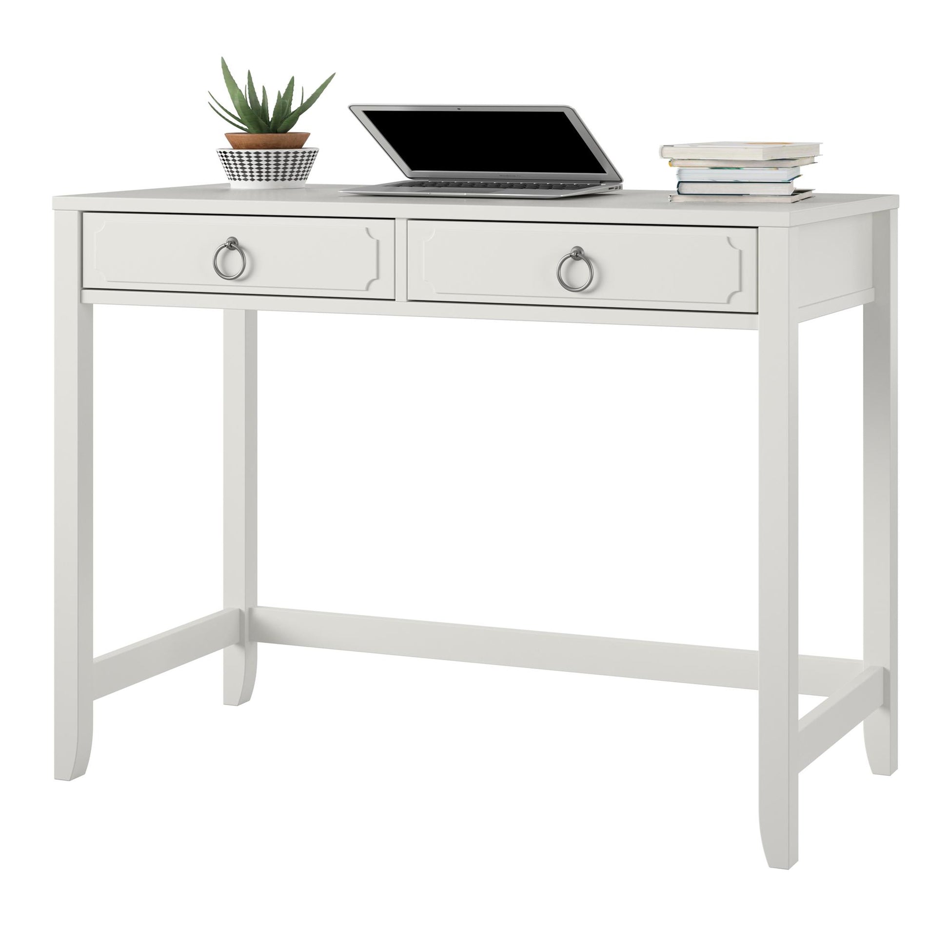 Her Majesty 2 Drawer Writing Desk, White - White