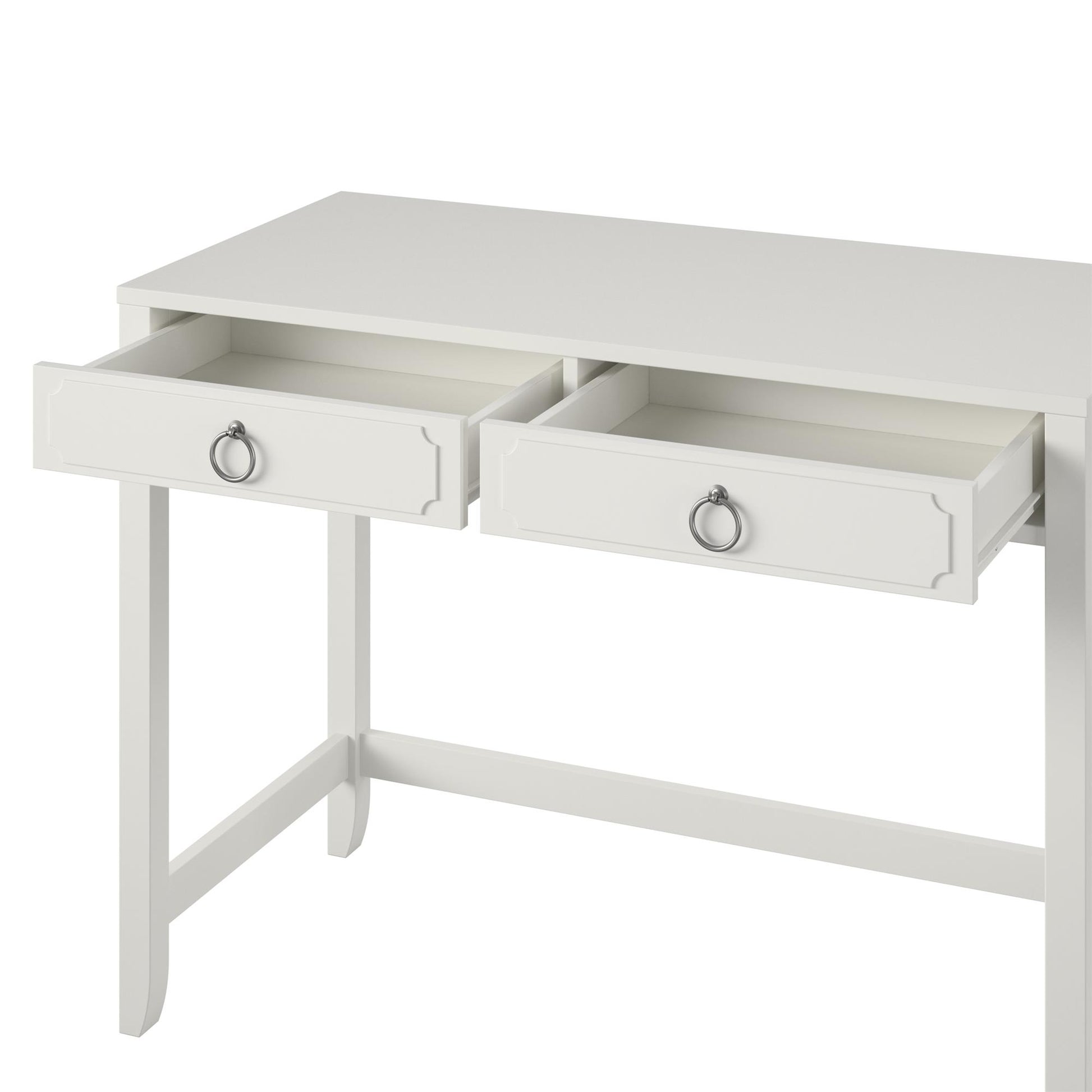 Her Majesty 2 Drawer Writing Desk, White - White