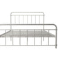 Wallace Spindle Metal Bed with Elegant Curves and Slats - White - Queen