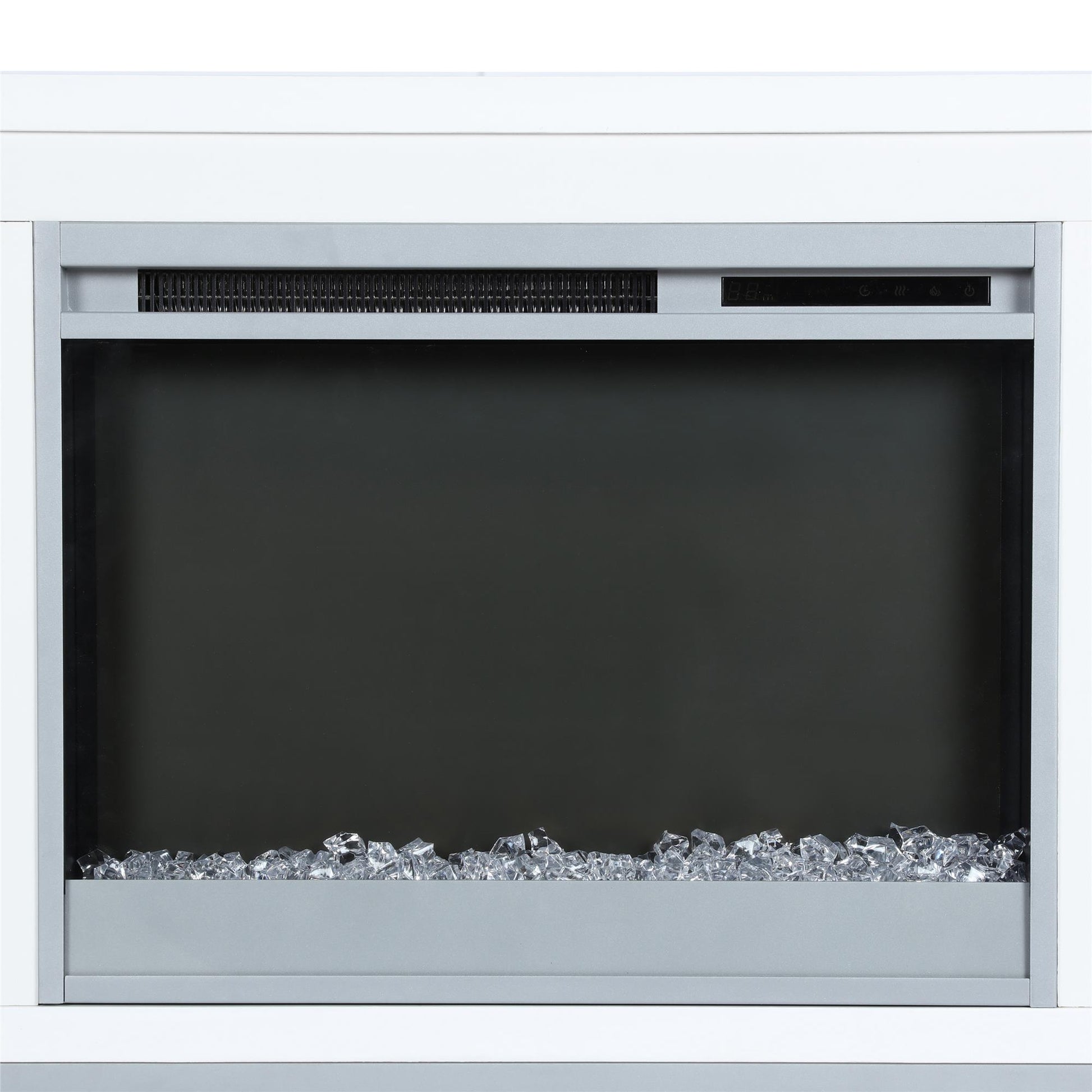 Lumina Fireplace TV Stand for TVs up to 70 Inch with 7 Color LED Lights - White - 66”-70”
