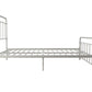 Wallace Spindle Metal Bed with Elegant Curves and Slats - White - Queen