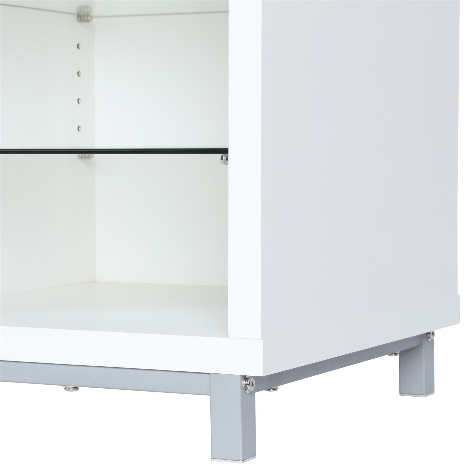 Lumina Fireplace TV Stand for TVs up to 70 Inch with 7 Color LED Lights - White - 66”-70”