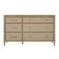 Shiloh Wide Faux Rattan Convertible 6 Drawer Dresser - Natural