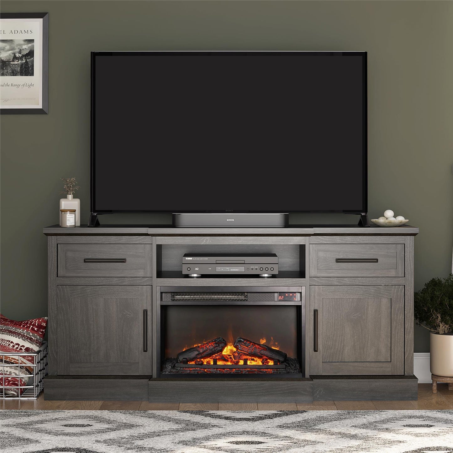 Gablewood Electric Fireplace & TV Console for TVs up to 65" - Espresso