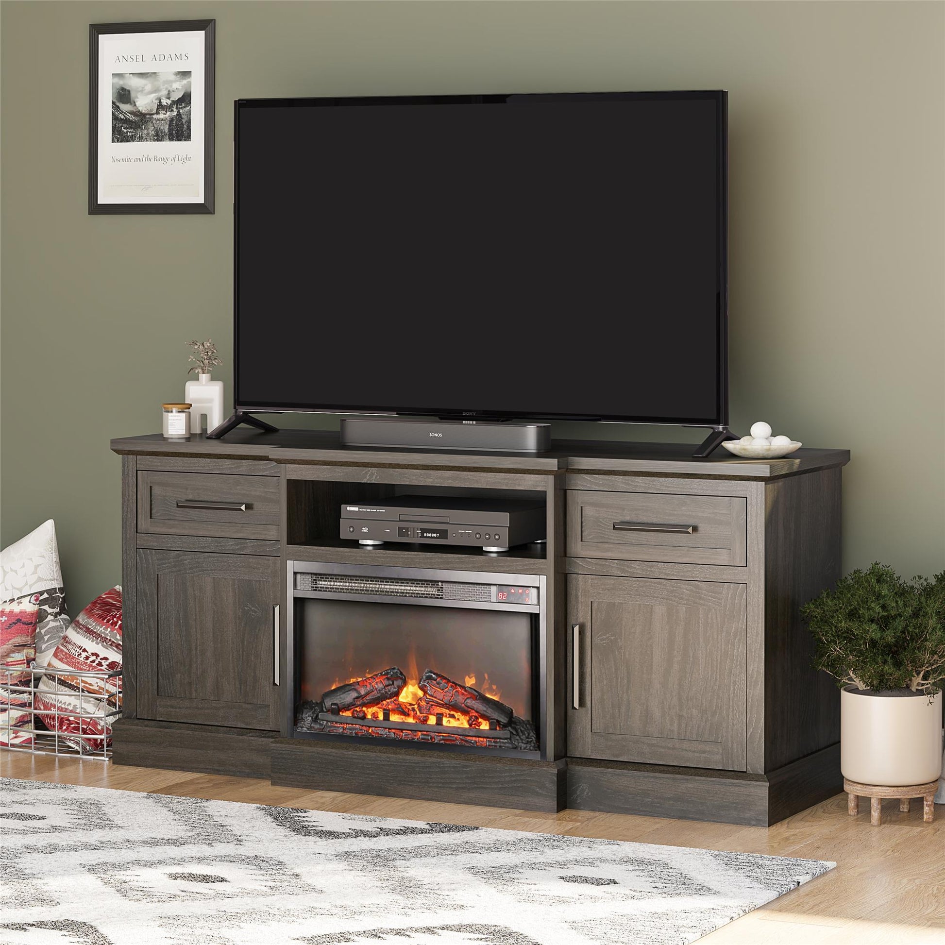 Gablewood Electric Fireplace & TV Console for TVs up to 65" - Espresso