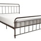 Wallace Spindle Metal Bed with Elegant Curves and Slats - Bronze - Queen