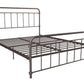 Wallace Spindle Metal Bed with Elegant Curves and Slats - Bronze - Queen
