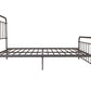 Wallace Spindle Metal Bed with Elegant Curves and Slats - Bronze - Queen