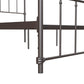 Wallace Spindle Metal Bed with Elegant Curves and Slats - Bronze - Queen