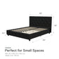 Dakota Upholstered Platform Bed With Diamond Button Tufted Heaboard - Black Faux Leather - Full