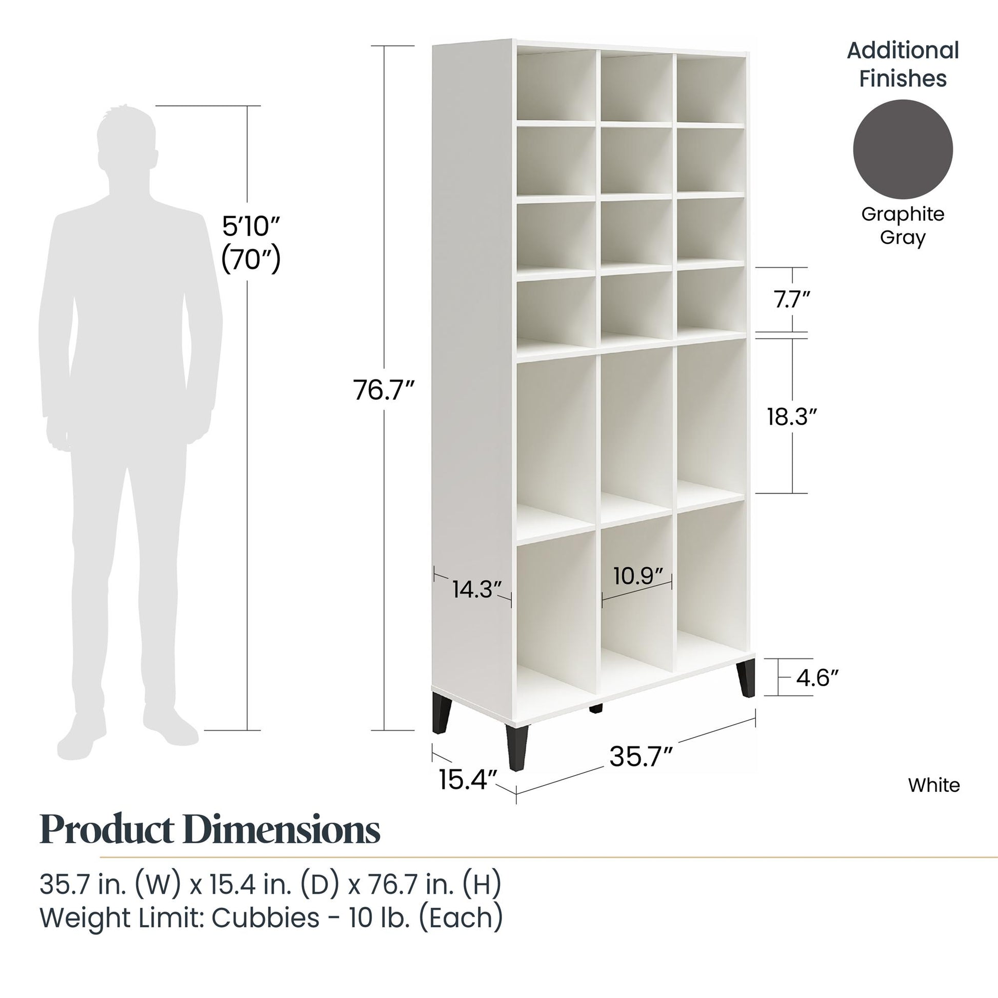 Flex Athletic Shoe Storage Cabinet for Boots & Tennis Shoes - Graphite