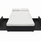 Maven Platform Bed with 2 Rollout Drawers for Storage - Black Faux Leather - Full