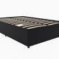 Maven Platform Bed with 2 Rollout Drawers for Storage - Black Faux Leather - Full