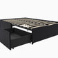 Maven Platform Bed with 2 Rollout Drawers for Storage - Black Faux Leather - Full