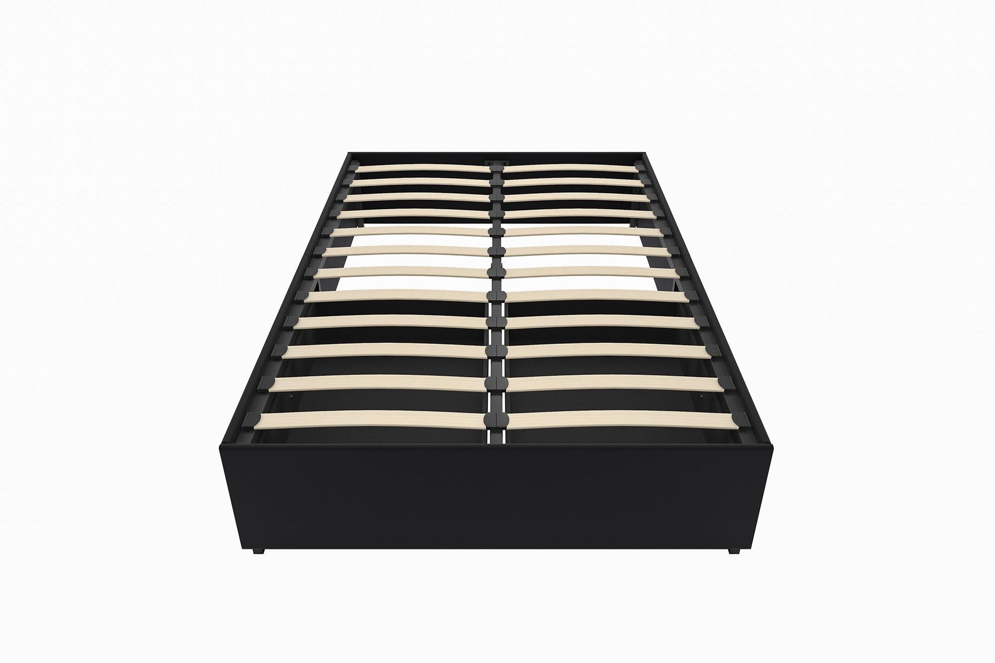 Maven Platform Bed with 2 Rollout Drawers for Storage - Black Faux Leather - Full