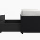 Maven Platform Bed with 2 Rollout Drawers for Storage - Black Faux Leather - Queen