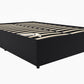 Maven Platform Bed with 2 Rollout Drawers for Storage - Black Faux Leather - Queen