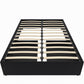 Maven Platform Bed with 2 Rollout Drawers for Storage - Black Faux Leather - Queen