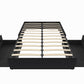 Maven Platform Bed with 2 Rollout Drawers for Storage - Black Faux Leather - Queen