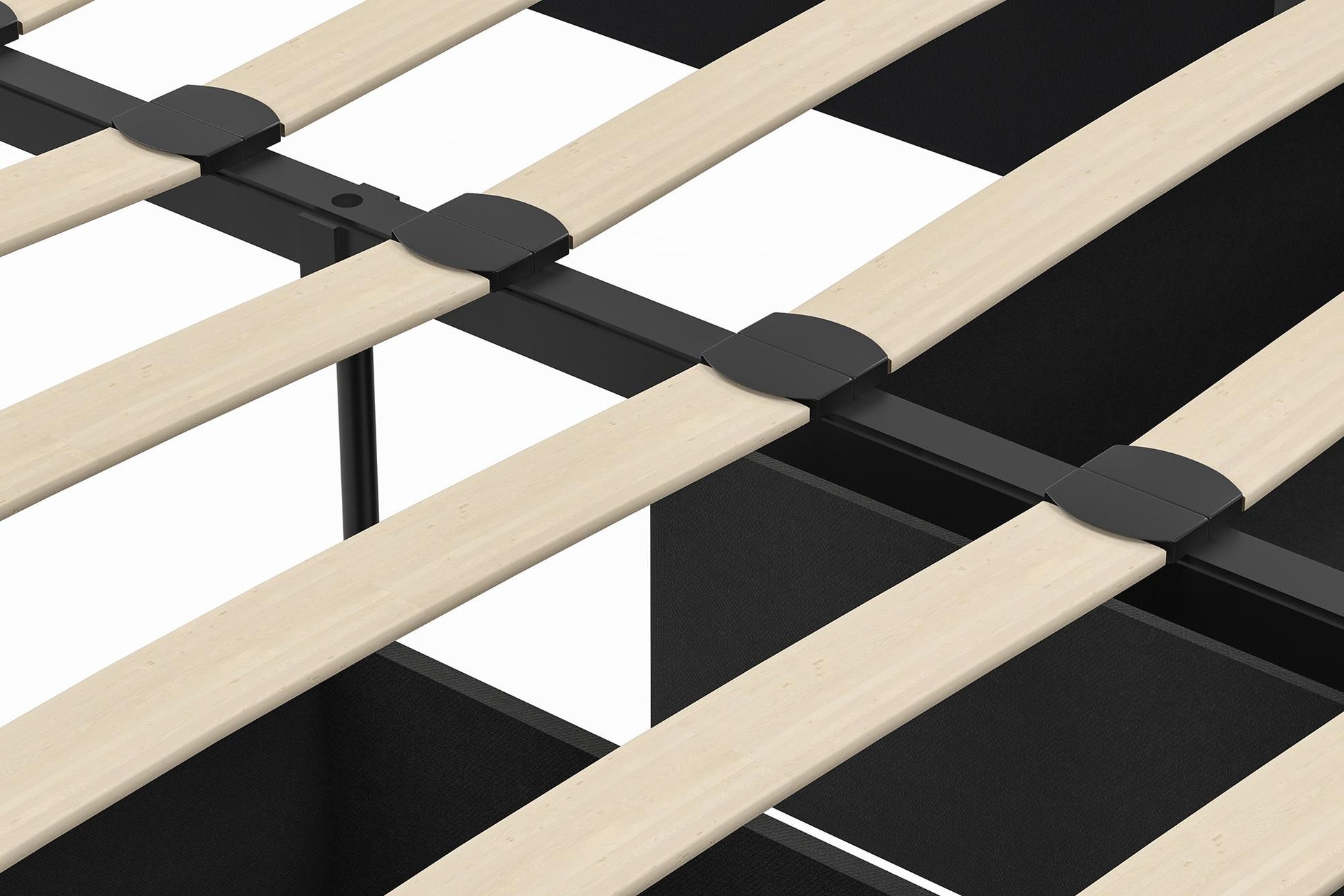Maven Platform Bed with 2 Rollout Drawers for Storage - Black Faux Leather - Queen