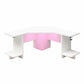 Mod Corner Gaming Desk with LED Light Kit, White - White