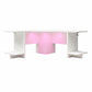 Mod Corner Gaming Desk with LED Light Kit, White - White