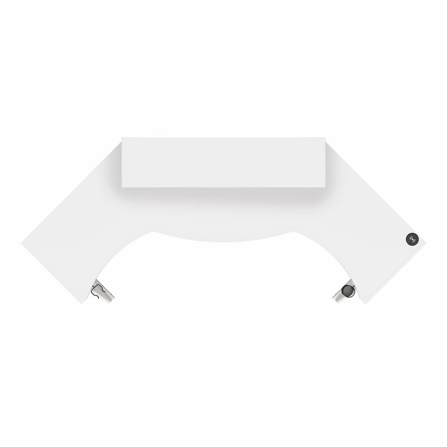 Xtreme Gaming Corner Desk with Riser & LED Light Kit, White - White