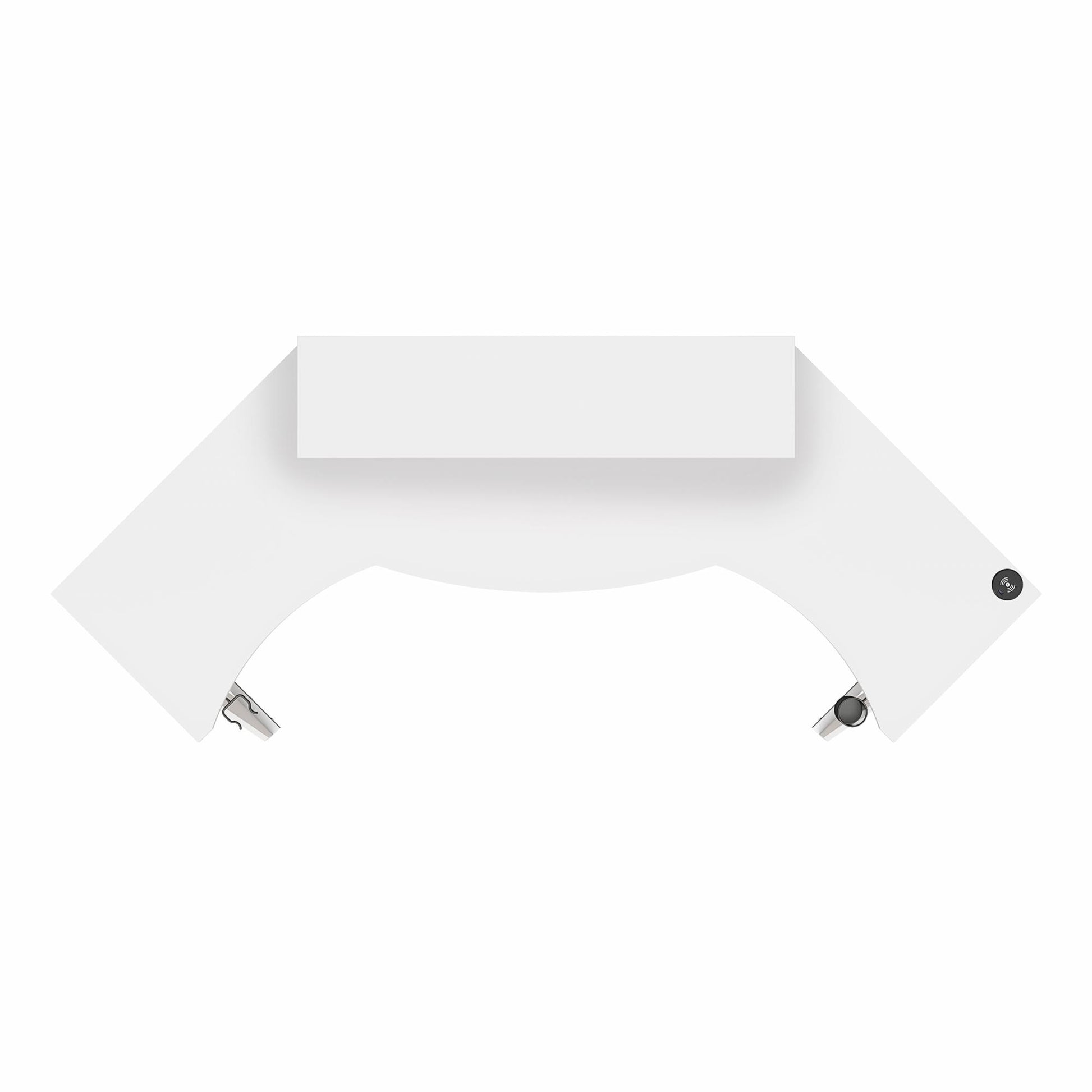 Xtreme Gaming Corner Desk with Riser & LED Light Kit, White - White