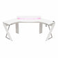 Xtreme Gaming Corner Desk with Riser & LED Light Kit, White - White