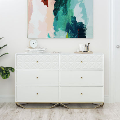 Blair 6 Drawer Dresser, White - White