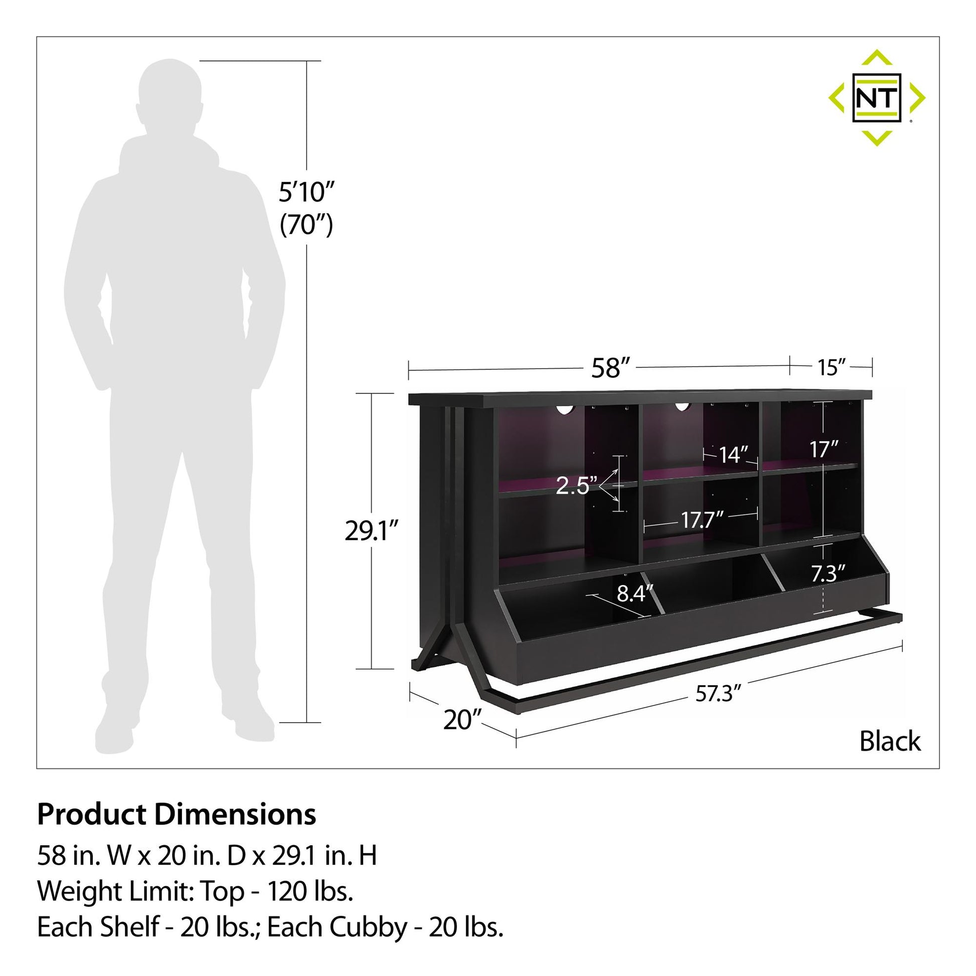 Grind Gaming Console with LED Lights, Black - Black